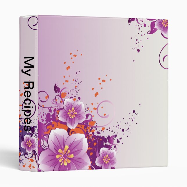 Purple Flower Prairie Rose Binder (Front/Spine)