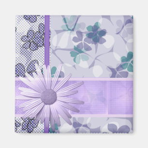 Purple flower printed magnet