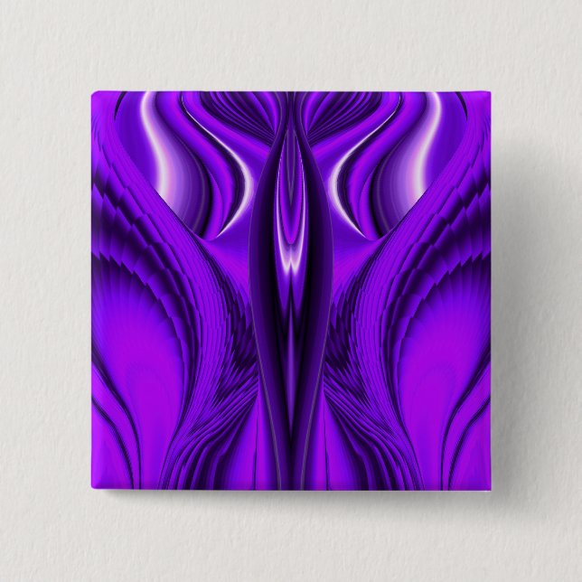 Purple Flower Rainbow Dreams, Angel Wings 2 Inch Square Button (Front)