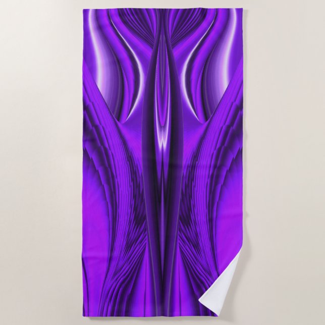 Purple Flower Rainbow Dreams Angel Wings Beach Towel (Front)