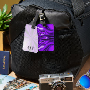 Purple Flower Rainbow Dreams , Angel Wings Luggage Tag