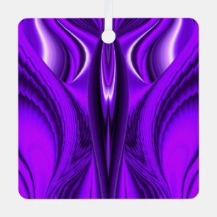 Purple Flower Rainbow Dreams , Angel Wings Metal Ornament