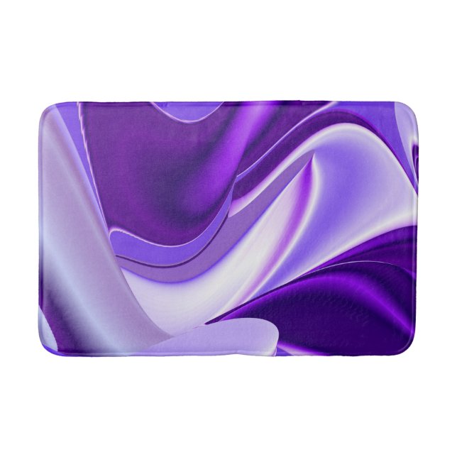 Purple Flower Rainbow Dreams Bath Mat (Front)