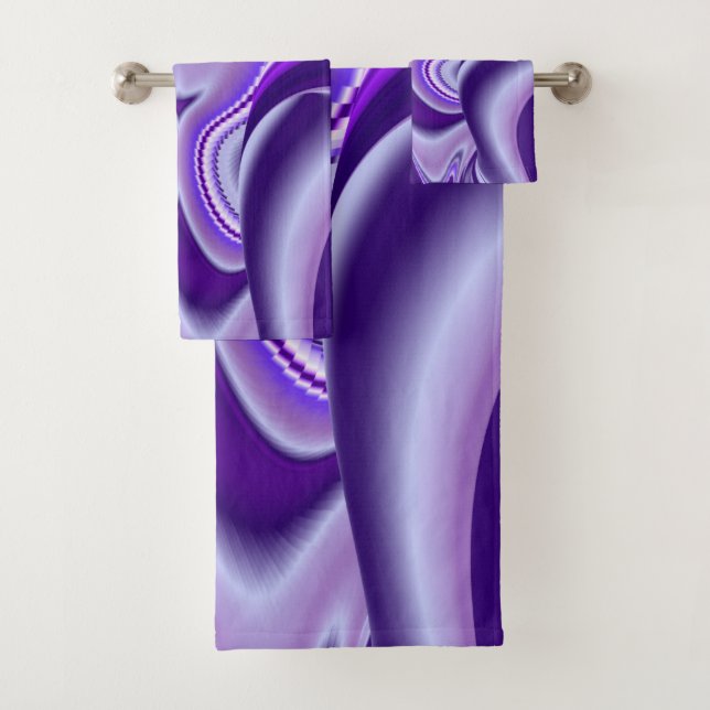 Purple Flower Rainbow Dreams Bath Towel Set (Insitu)