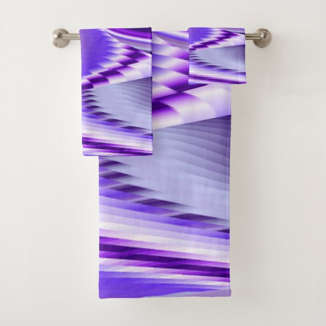 Purple Flower Rainbow Dreams Bath Towel Set (Insitu)