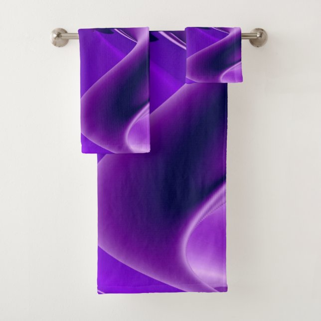 Purple Flower Rainbow Dreams Bath Towel Set (Insitu)