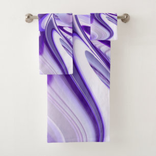Purple Flower Rainbow Dreams Bath Towel Set