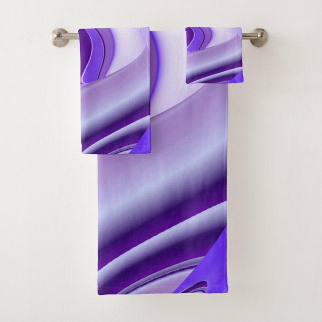 Purple Flower Rainbow Dreams Bath Towel Set (Insitu)