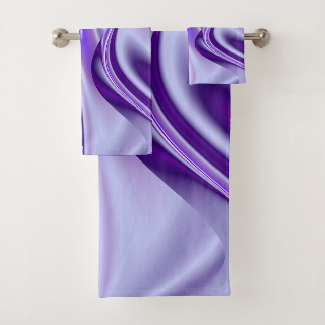 Purple Flower Rainbow Dreams Bath Towel Set (Insitu)