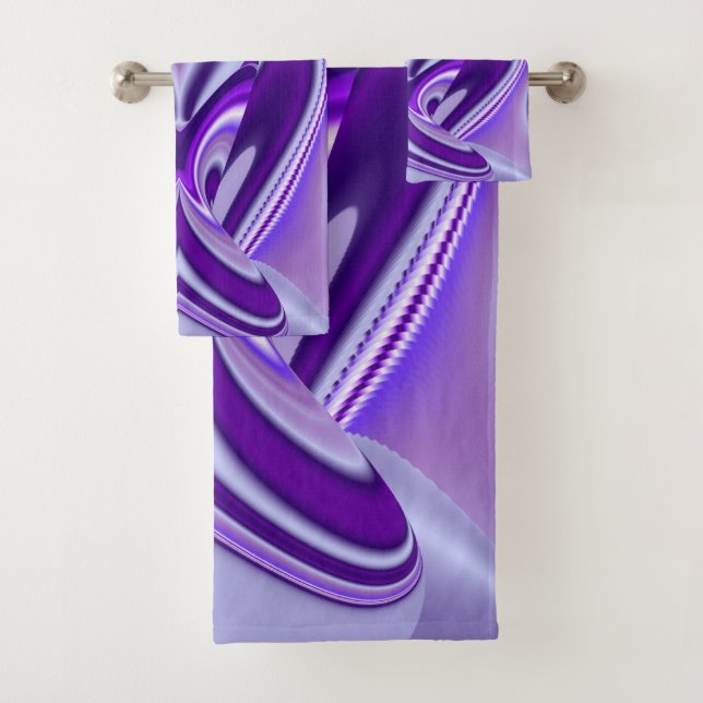 Purple Flower Rainbow Dreams Bath Towel Set (Insitu)