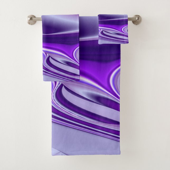 Purple Flower Rainbow Dreams Bath Towel Set (Insitu)