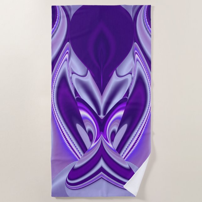 Purple Flower Rainbow Dreams Beach Towel (Front)