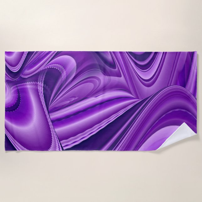 Purple Flower Rainbow Dreams Beach Towel (Front)