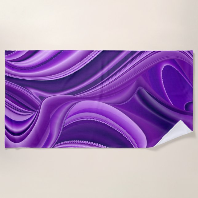 Purple Flower Rainbow Dreams Beach Towel (Front)