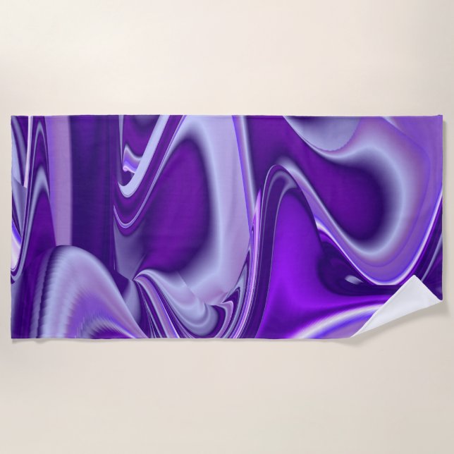 Purple Flower Rainbow Dreams Beach Towel (Front)