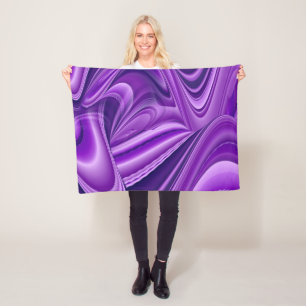 Purple Flower Rainbow Dreams Fleece Blanket