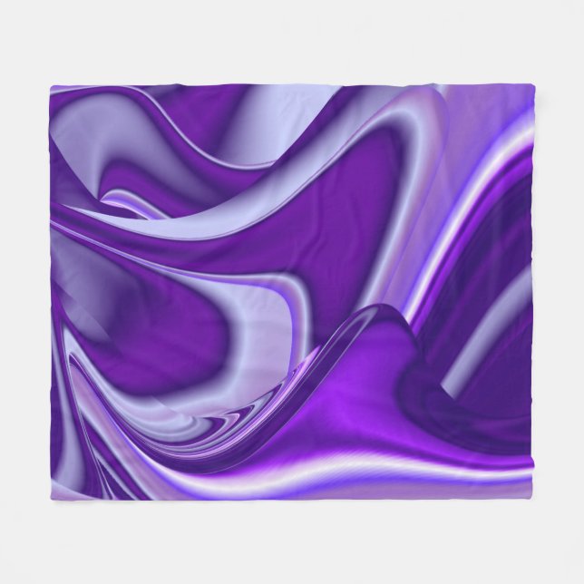 Purple Flower Rainbow Dreams Fleece Blanket (Front (Horizontal))