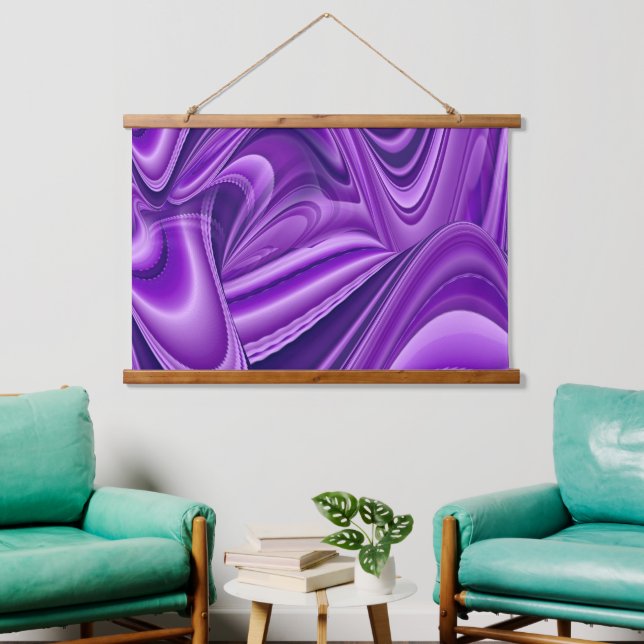 Purple Flower Rainbow Dreams Hanging Tapestry (Living Room)