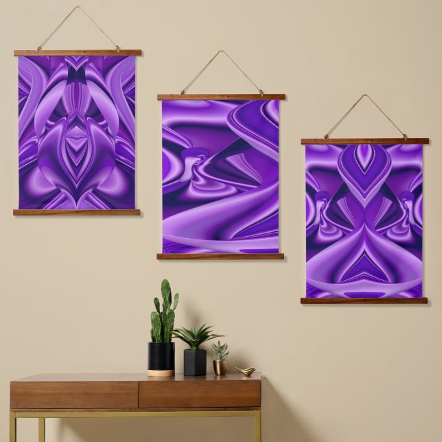 Purple Flower Rainbow Dreams Hanging Tapestry (Asymmetrical)