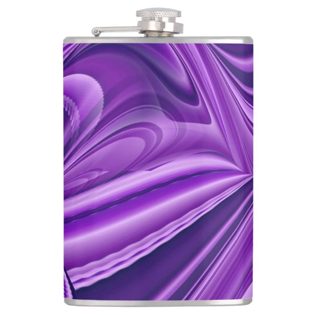 Purple Flower Rainbow Dreams Hip Flask (Front)
