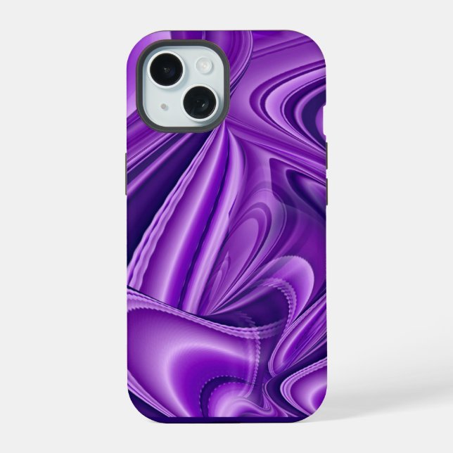 Purple Flower Rainbow Dreams iPhone 15 Case (Back)