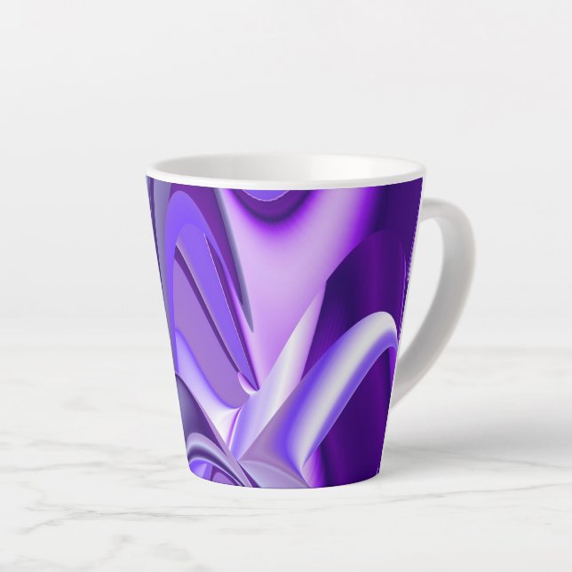 Purple Flower Rainbow Dreams Latte Mug (Right Angle)