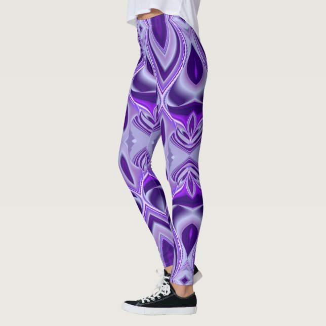 Purple Flower Rainbow Dreams Leggings (Left)
