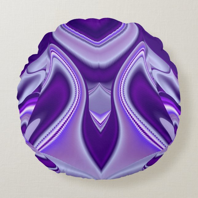 Purple Flower Rainbow Dreams Round Pillow (Front)