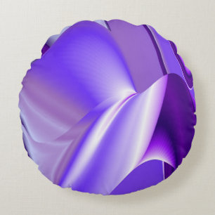 Purple Flower Rainbow Dreams Round Pillow