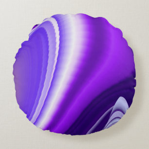 Purple Flower Rainbow Dreams Round Pillow