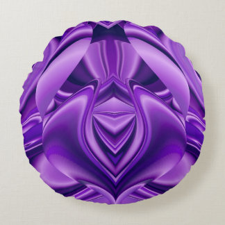 Purple Flower Rainbow Dreams Round Pillow