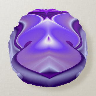 Purple Flower Rainbow Dreams Round Pillow