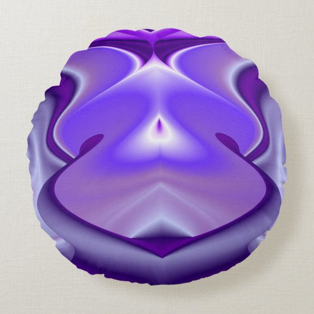 Purple Flower Rainbow Dreams Round Pillow (Front)