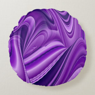 Purple Flower Rainbow Dreams Round Pillow