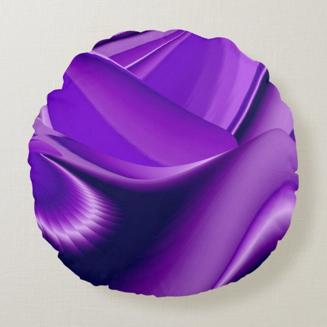 Purple Flower Rainbow Dreams Round Pillow (Front)