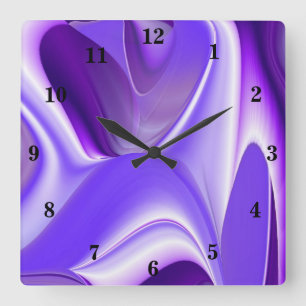 Purple Flower Rainbow Dreams Square Wall Clock