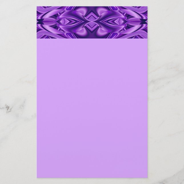 Purple Flower Rainbow Dreams Stationery (Front)