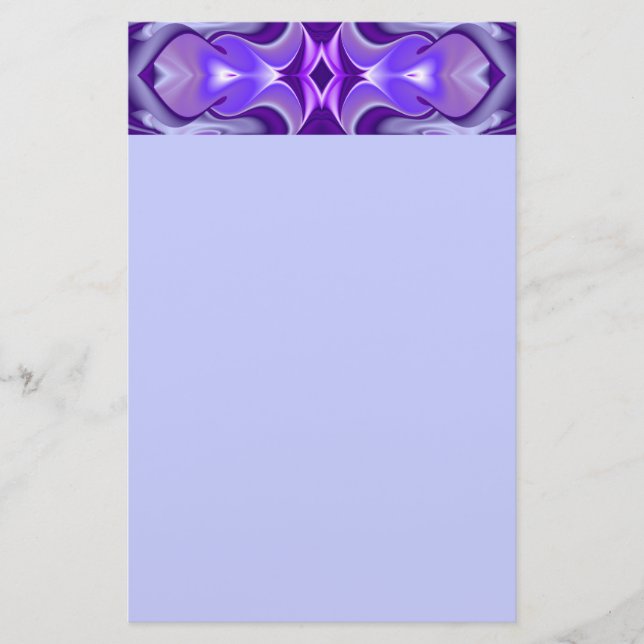 Purple Flower Rainbow Dreams Stationery (Front)