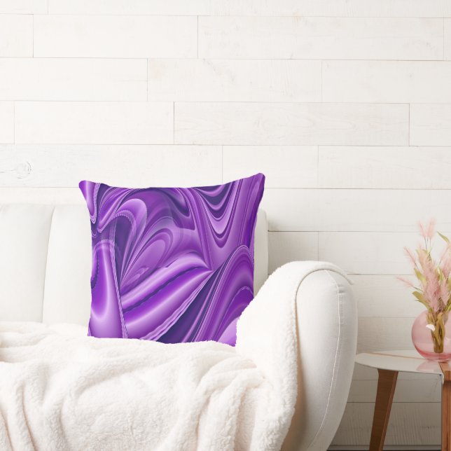 Purple Flower Rainbow Dreams Throw Pillow (Couch)