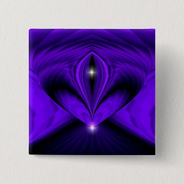 Purple Flower Rainbow Dreams, Two Stars 2 Inch Square Button (Front)