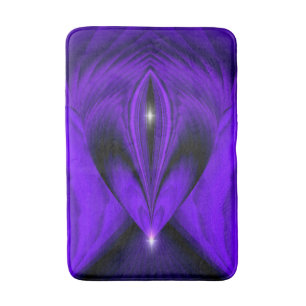 Purple Flower Rainbow Dreams , Two Stars Bath Mat