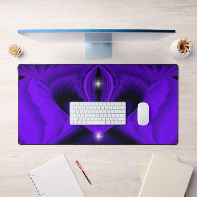 Purple Flower Rainbow Dreams Two Stars Desk Mat (Office 1)