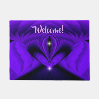Purple Flower Rainbow Dreams Two Stars Doormat