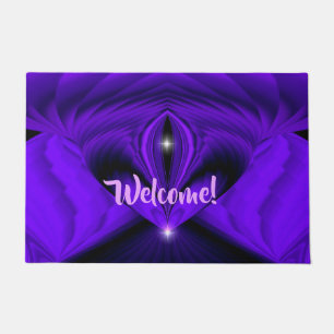 Purple Flower Rainbow Dreams Two Stars Doormat