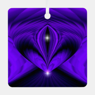 Purple Flower Rainbow Dreams , Two Stars Metal Ornament