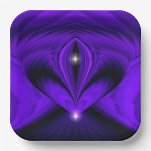 Purple Flower Rainbow Dreams , Two Stars Paper Plate