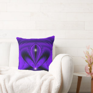 Purple Flower Rainbow Dreams, Two Stars Throw Pillow