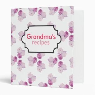 Purple Flower Recipe Collection Binder