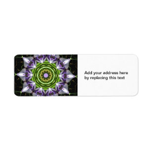 Purple Flower Return Address Labels