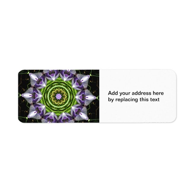 Purple Flower Return Address Labels (Front)
